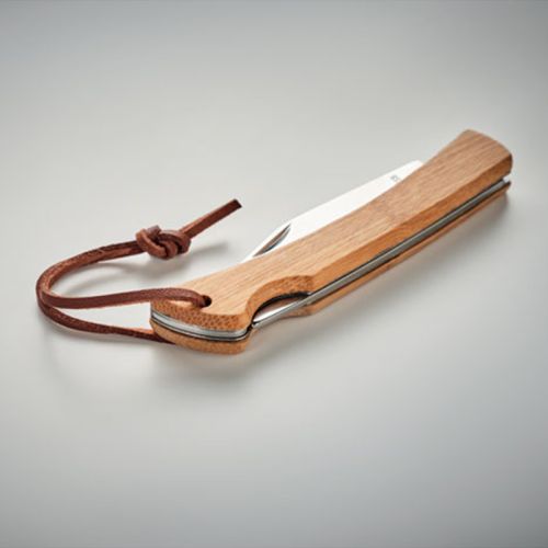 Foldbar kniv i bambus - Billede 4